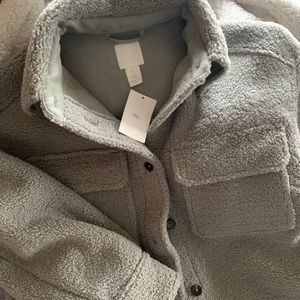 H&M shearling shacket shirt jacket *blogger fav*